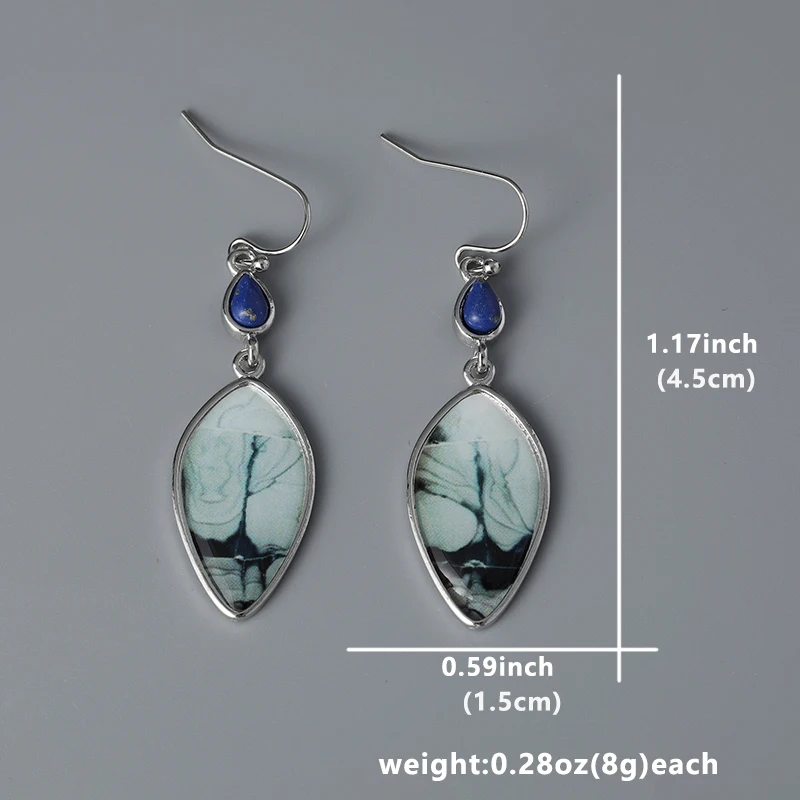 Пара бирюзовых Подвесок в форме капли воды винтажные элегантные серьги с
