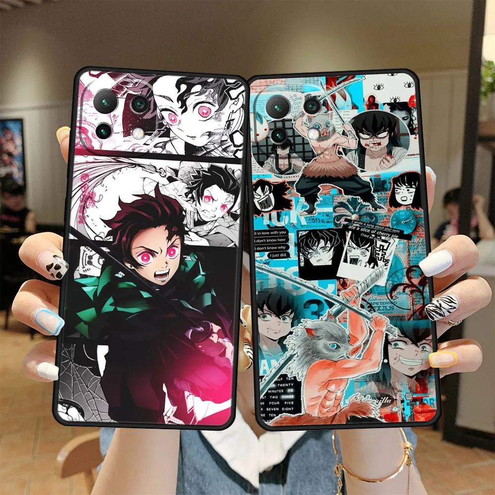 

Black Soft Case Coque for Xiaomi Redmi Mi 11 10T 11T Lite Pro K40 12 K50 12X Note Mi10 Xiaomi12X Phone Demon Slayer Art