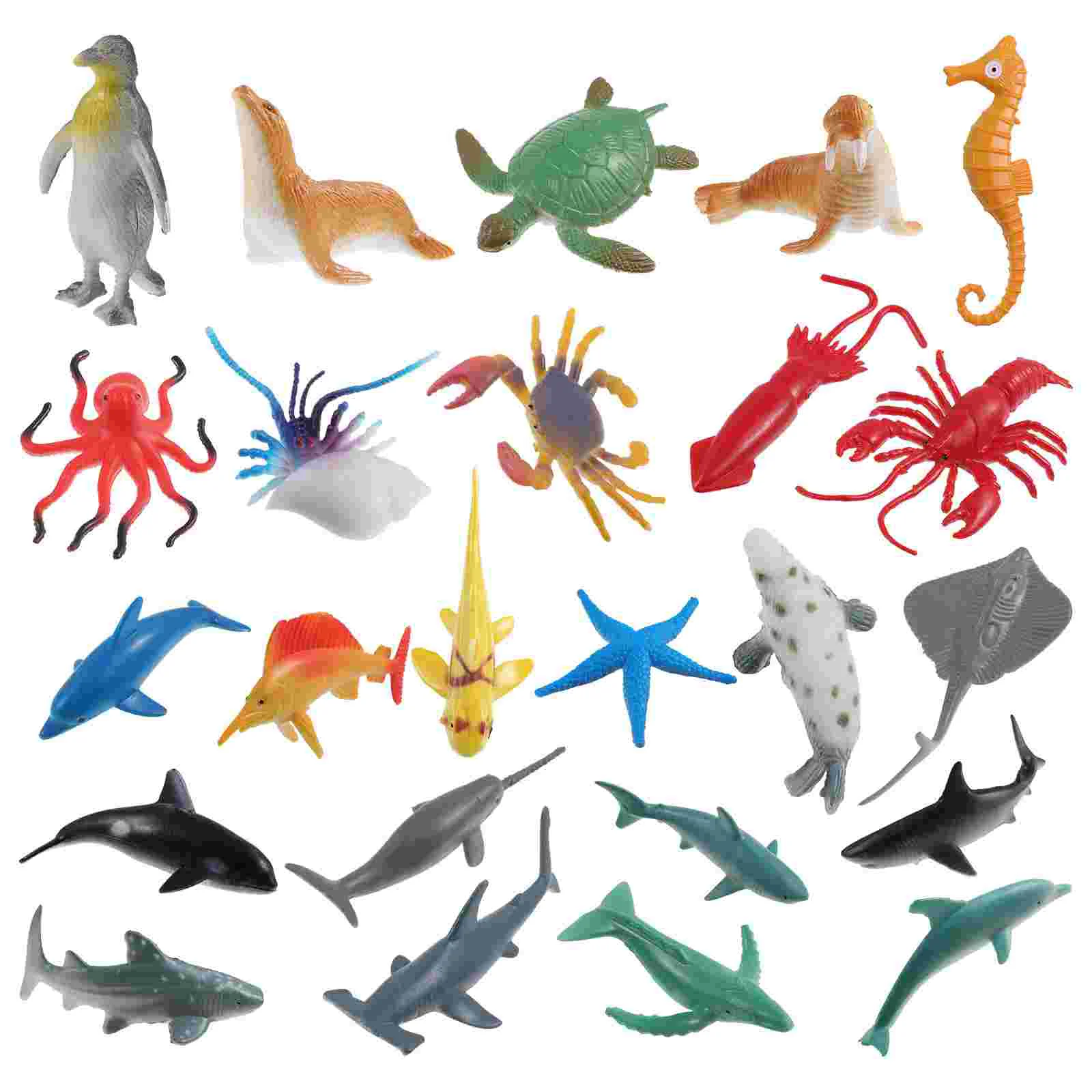 

Пляжные игрушки для детей, набор морских животных, пластиковая статуя для океана, подводные детские мини-фигурки существ