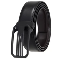pin buckle casual belt business mens new golf trend brand design korean version of the wild quality punched belt black 2169s