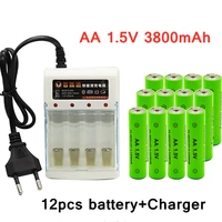 new3800 mah rechargeable battery aa1 5 v 3800mah chargeable for clock toys flashlight remote control camera batterycharger