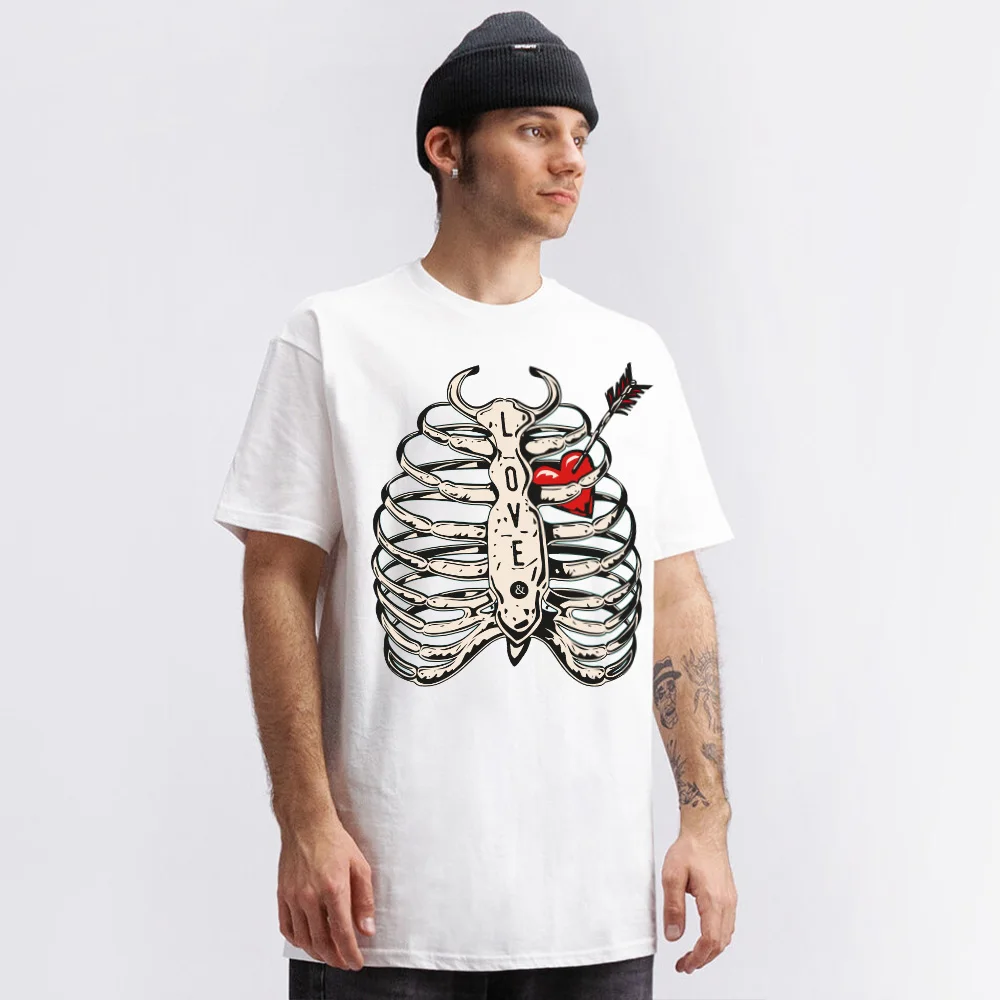 

2023 Summer Newest Men Women T Shirt Chest Bone Printing Short Sleeve Tee Tops Male Tshirts Hip Hop Causal Harajuku Clothing