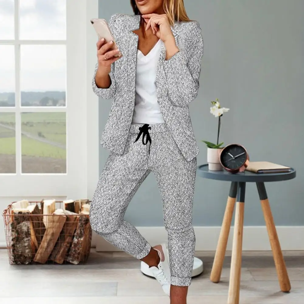 

2Pcs/Set Jacket Pants Set Fashion Good-looking Office Clothes Suit Women Blazer Pants Suit Women Blazer Pants Suit