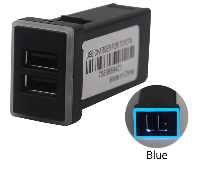 

Car Charger Dual USB Ports Phone Quick Charge For PDA For DVR Adapter Plug & Play Cable For Toyota series Cars