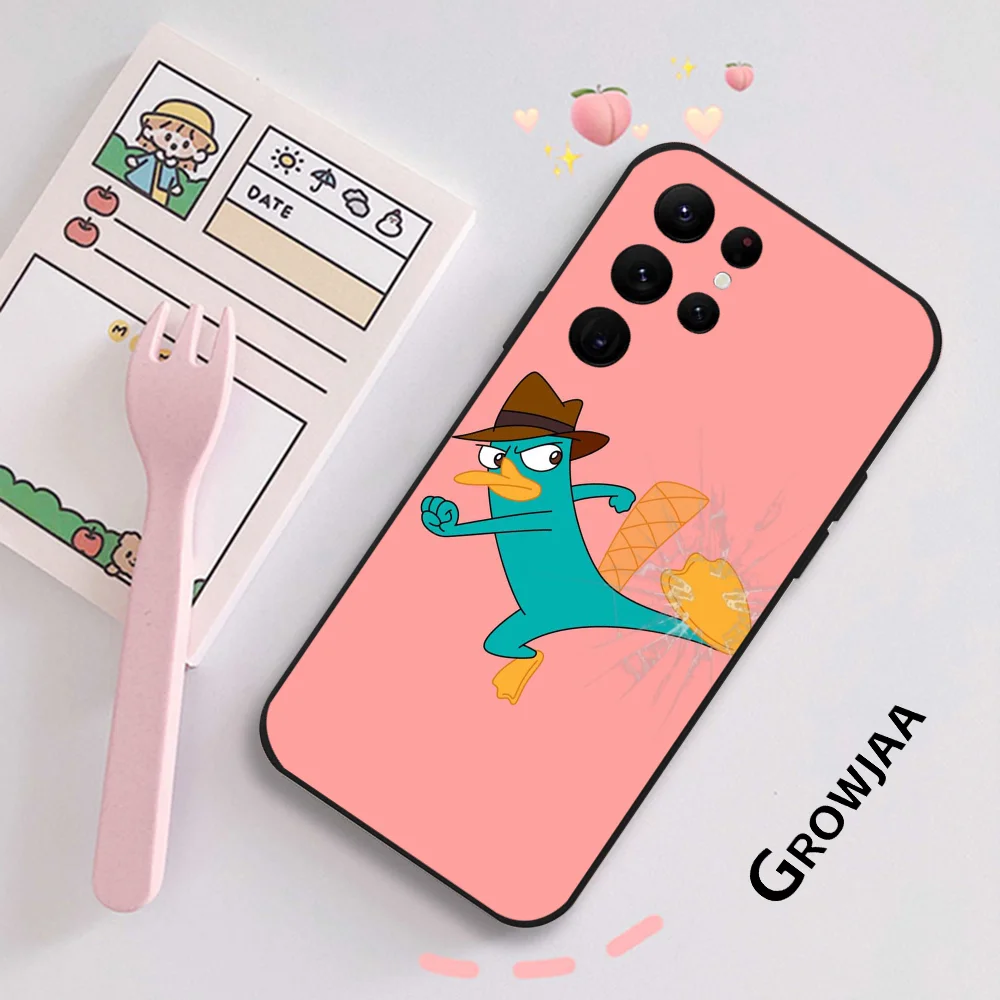 P-Phineas and F-Ferb Cartoon Phone Case for Samsung Galaxy S24 Ultra S22 S23 S21 S20 5G Protective Silicone TPU Funda