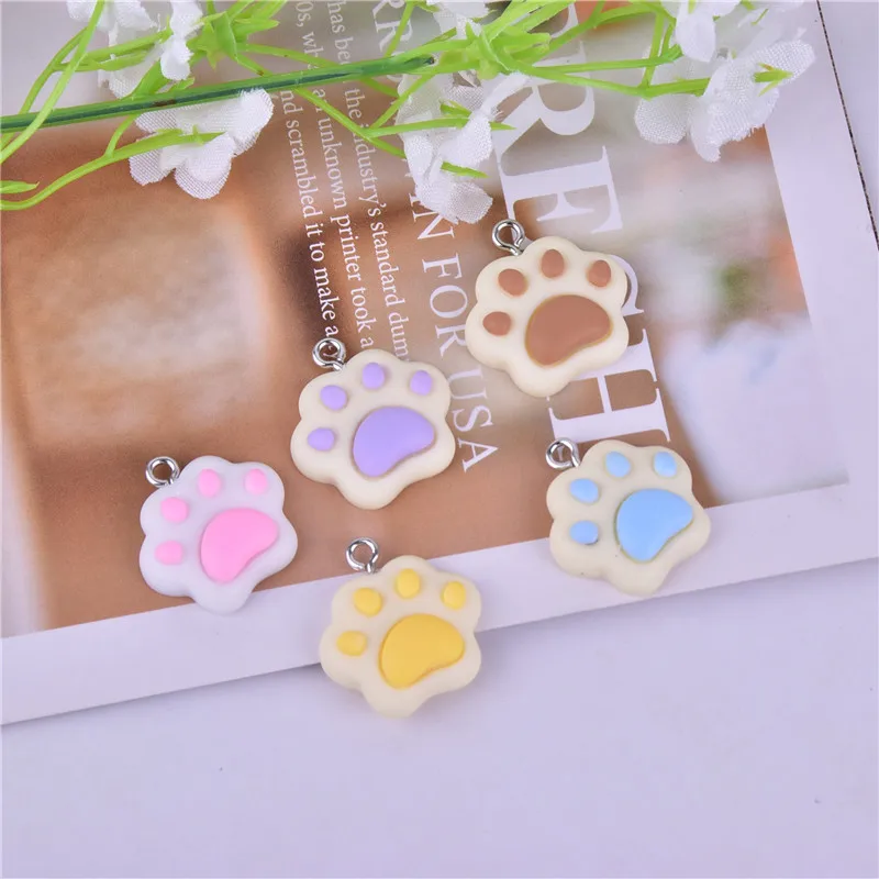 

8pcs 18x15mm Resin Charms Paw Print Charm Pendant for Jewelry Making Accessories Wholesale Crafts Supplies Earrings Necklace Diy