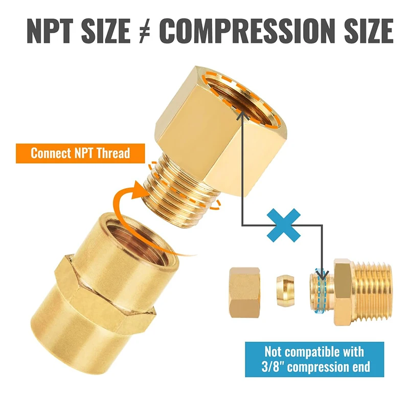 3 шт. переходник с внутренней резьбы NPT на наружную резьбу 3/8 дюйма герметичной