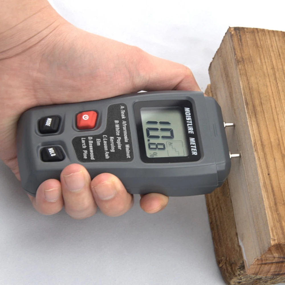 

Цифровой детектор влажности древесины, детектор влажности с ЖК дисплеем, прибор для измерения влажности древесины и гипса