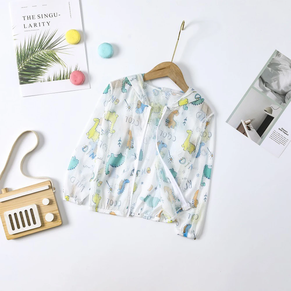 Детская толстовка с капюшоном куртка защитой от УФ-лучей Легкая летняя дышащая