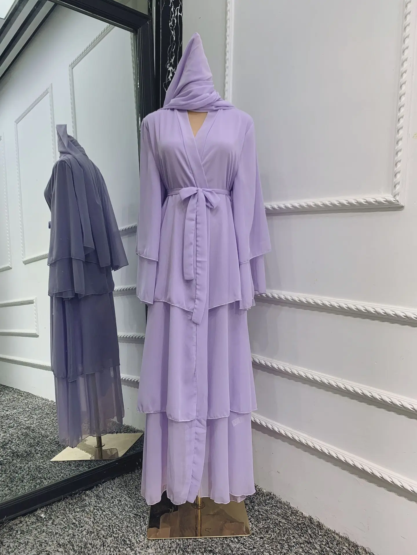 Chiffon Open Abaya Caftan Marocain Hijab Muslim Cardigan Abayas Dresses For Women Dubai Turkey Kaftan Casual Robe Kimono Femme