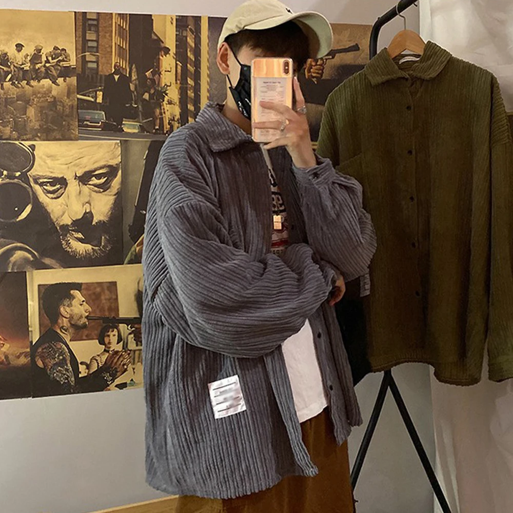 Autumn Shirts for Mens Manga Designer Clothes Blouses Korean Clothes Button Up retro Shirt Hippie Cardigan Japanese Long Clothes