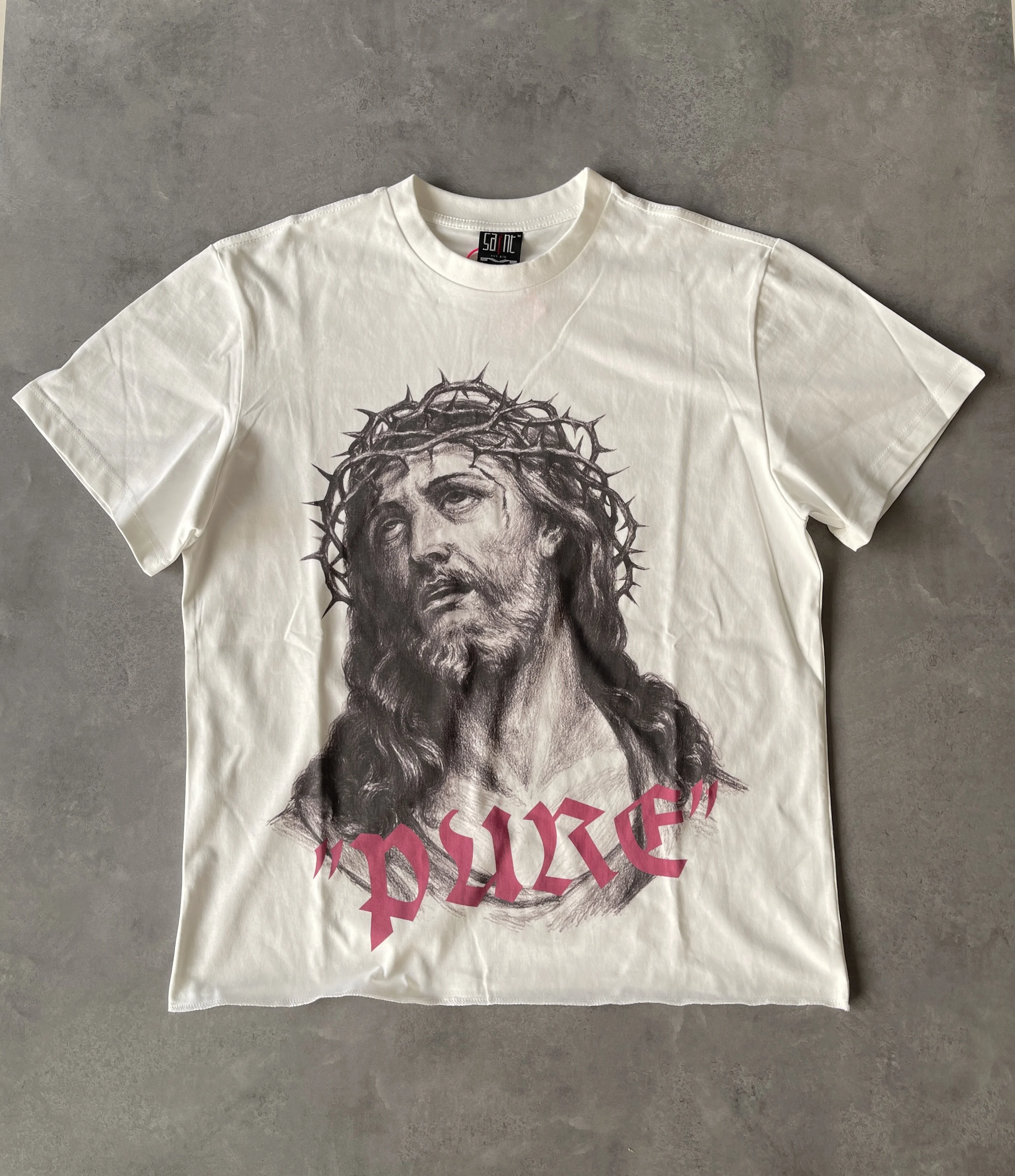 Saint Vintage хлопковая футболка с принтом Иисуса