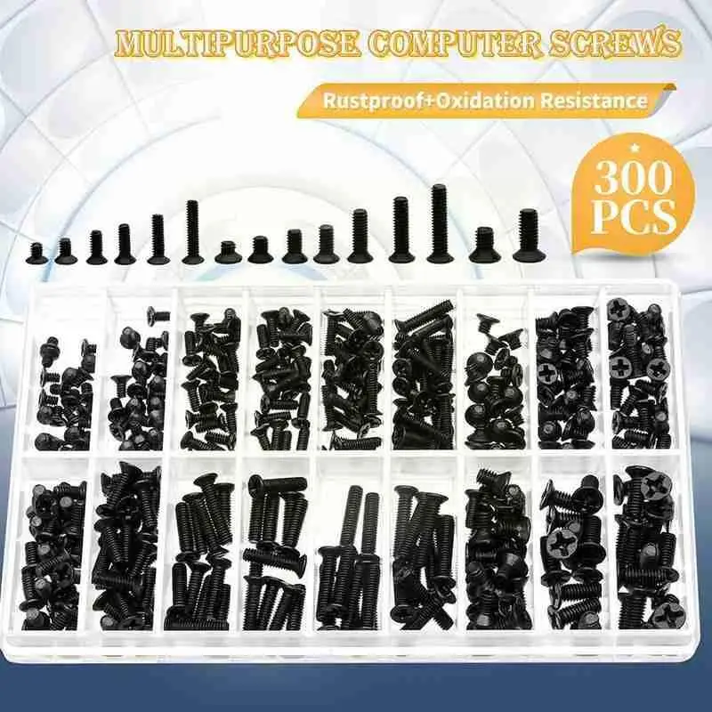 

300 шт./комплект, черные цинковые гайки для ноутбука M2 M2.5 M3