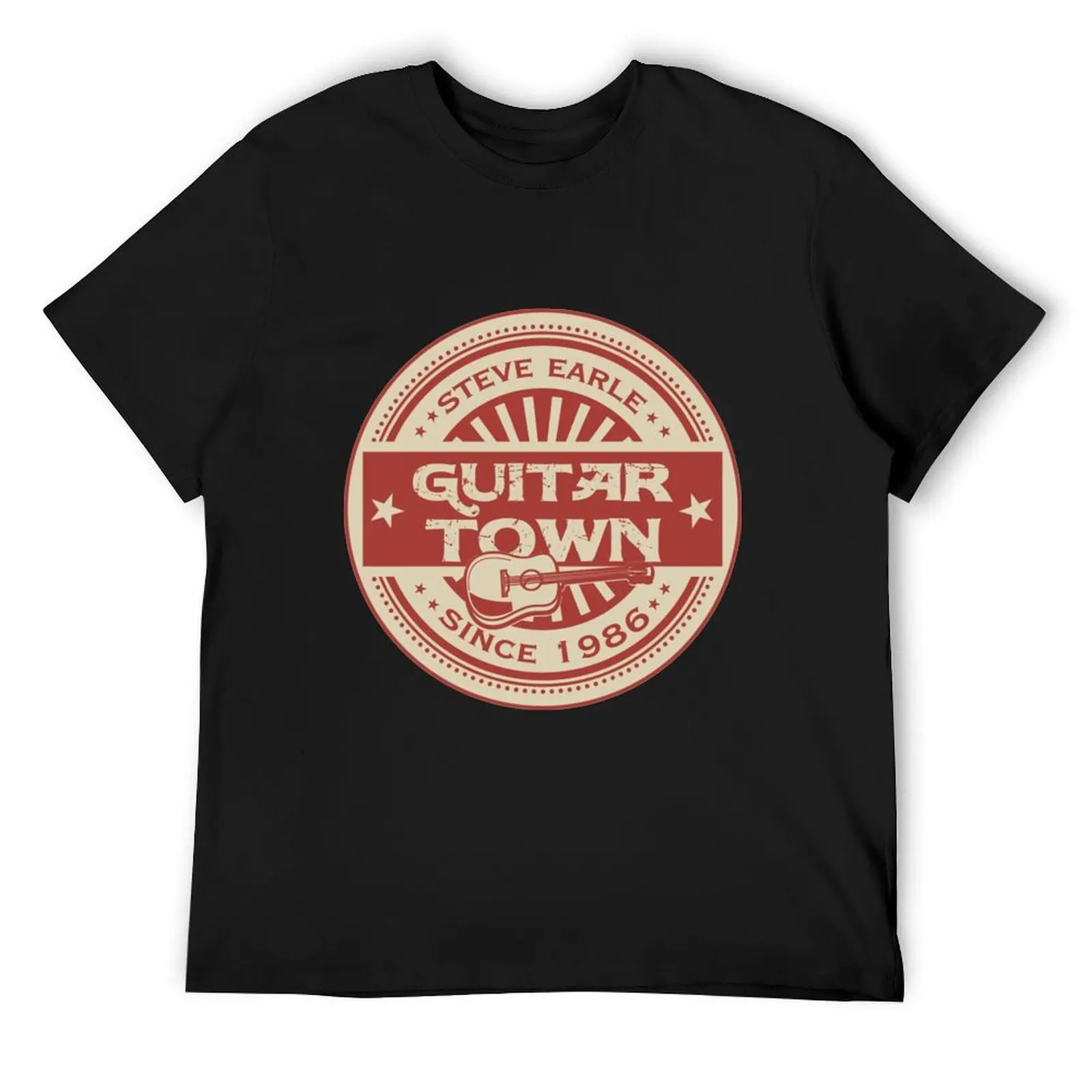 Футболка Steve Earle-Gitar Town для любителей спорта футболка с аниме простые футболки в