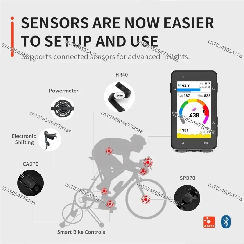 Велокомпьютер iGS630 с GPS, беспроводной спидометр, одометр, поддержка навигации по офлайн-картам, маршрут, iGS630s, Strava (art.: 3920daef76bef) - 3920daef76bef