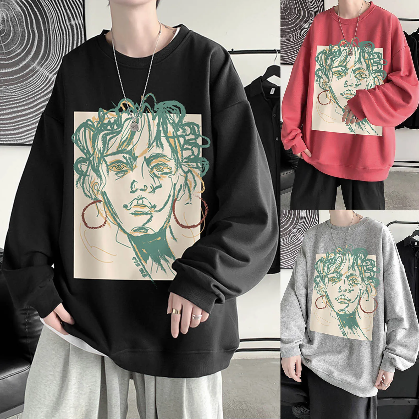 

Toddler Indoor Slipper Mens Autumn And Winter Fashion Casual Simple Hatless Pullover Sweater Long Sleeve Hoodie for Men Pullover