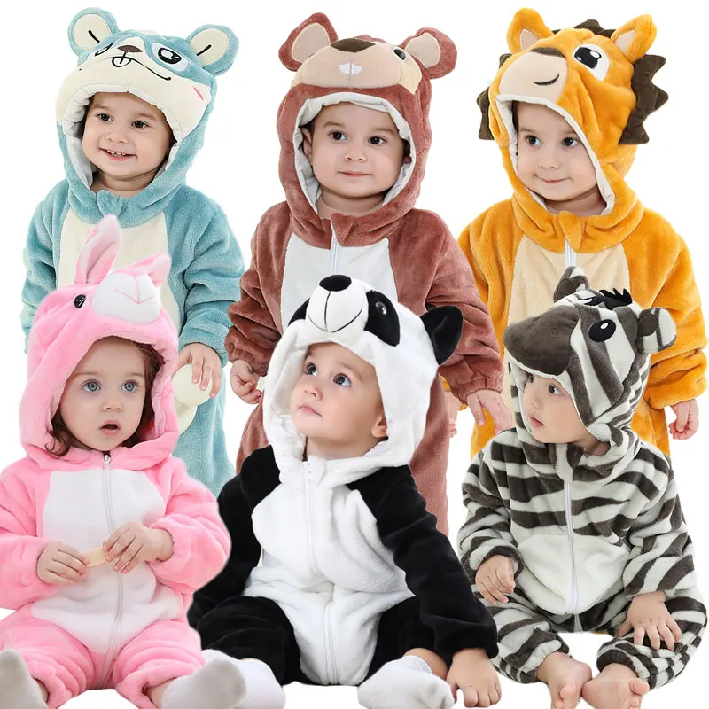 

Newborn BABI Rompers ropa bebes Winter Kigurumi Panda Girls Onesies Toddler Animal Jumpsuit Infant Clothes Pyjamas Kids Overalls