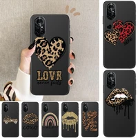 love leopard clear phone case for huawei honor 20 10 9 8a 7 5t x pro lite 5g black etui coque hoesjes comic fash design