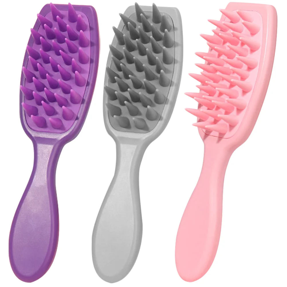

3pcs Scalp Shampoo Brushes Silicone Combs Scalp Scrubber Scalp Care Hair Brushes