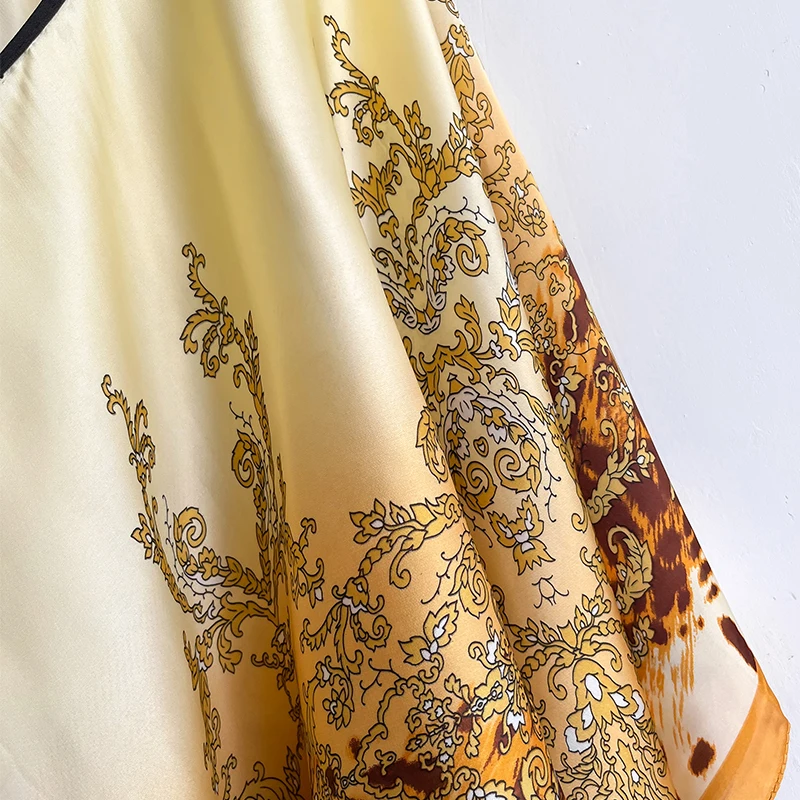 2024 Новый шелковый шарф 110x110 см роскошный брендовый дизайнерский женский