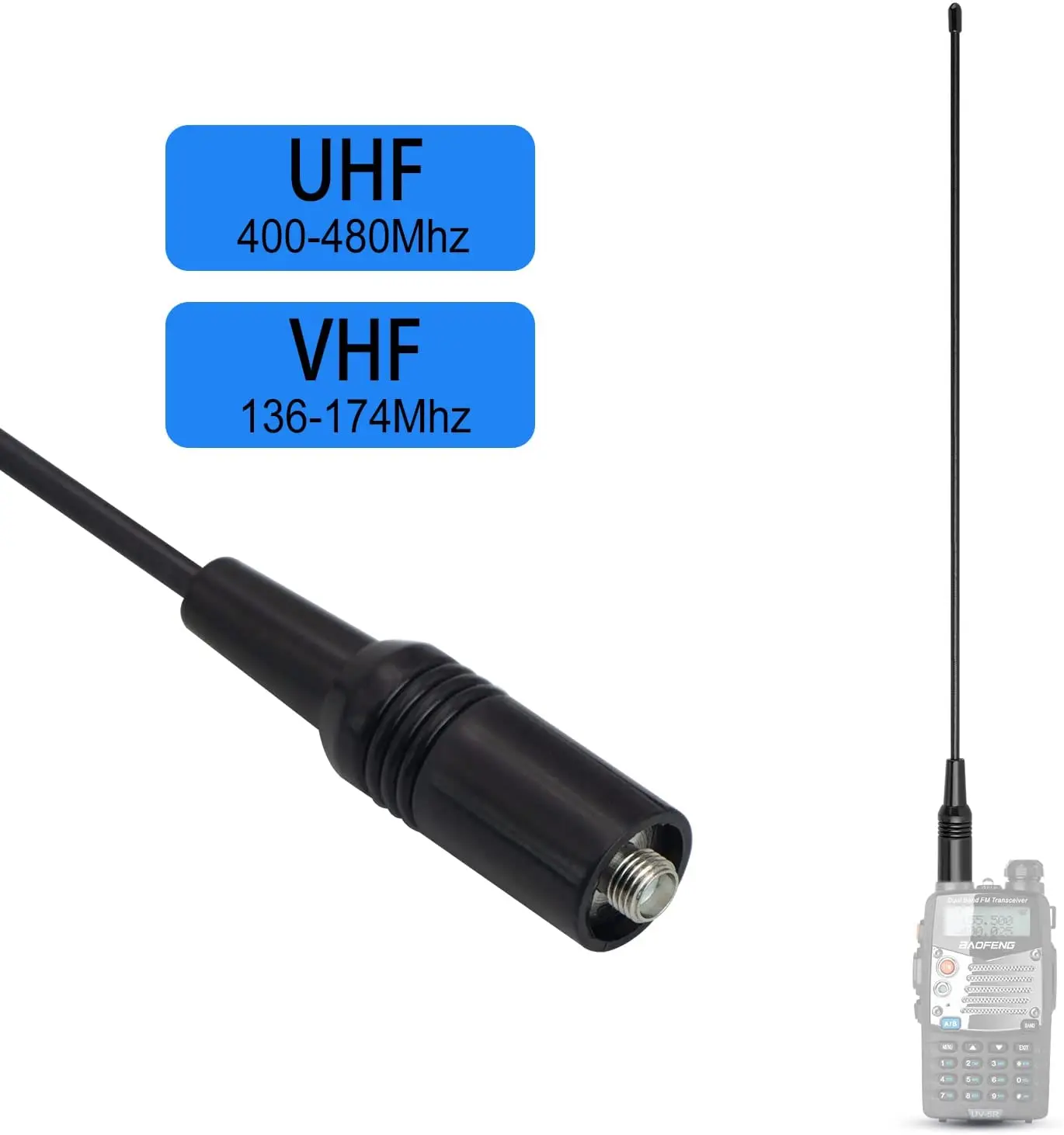 NA-771 UV Dual Band 15.1-Inch Radio Antenna VHFUHF (144430Mhz) SMA-Female for BAOFENG and Ham Radio Walkie talkie Antenna
