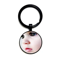 customized photo glass round keychain personalized parent siblings children art photo private handmade family keychain gift