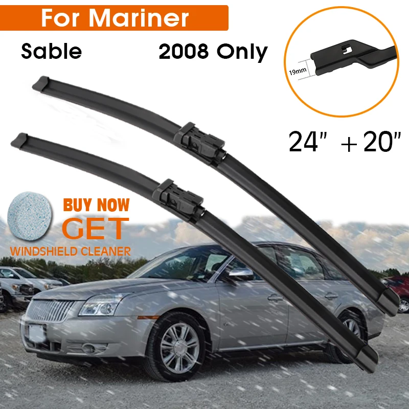 

Автомобильный стеклоочиститель для Mercury Sable 2008 только лобовое стекло резиновый силиконовый запасной передний стеклоочиститель 24 "+ 20" LHD RHD а...