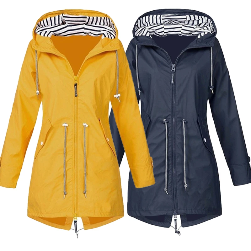 

Women Jacket Coat Windproof Waterproof Transition Hooded Jackets Outdoor Hiking Clothes Outerwear Women's Lightweight Raincoat