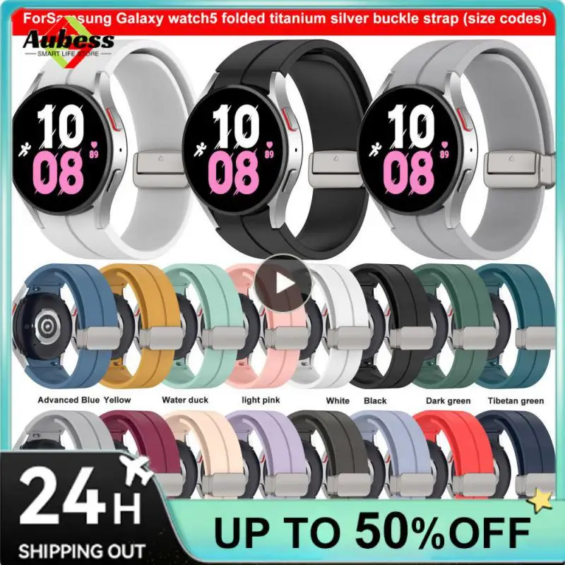 

Folding Buckle Watch Band Wrist Strap Universal Titanium Silicone Watch Strap Waterproof Smartwatch Strap Flexible Comfortable