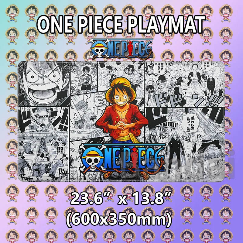 Фото Игровой коврик One-Piece OPCG с аниме-персонажами для карточных игр, нескользящий, большой, утолщенный, для мыши и настольных игр №1