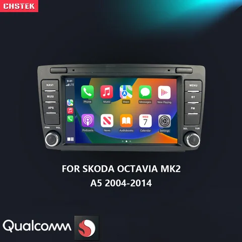 Автомобильный радиоприемник CHSTEK Android 13 Carplay для Skoda Octavia A5 Mk2 2004-2014, мультимедийная стереонавигация, Bluetooth WIFI 4G Automotiva
