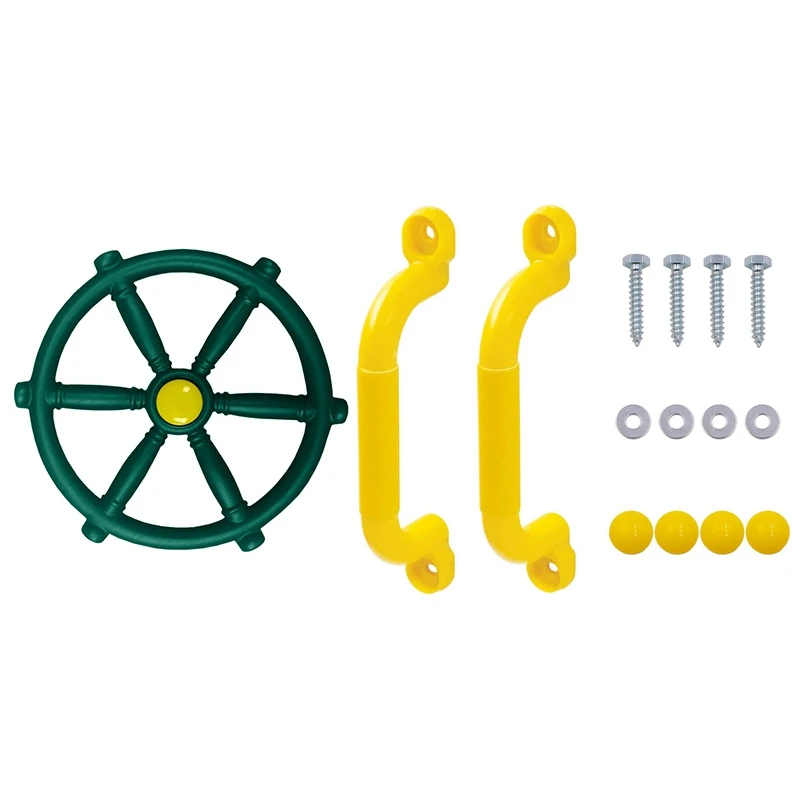 

Лучшие предложения 1 комплект двойных желтых поручней безопасности и 1 шт. пластиковых рулевых колес детская игра маленькое рулевое колесо
