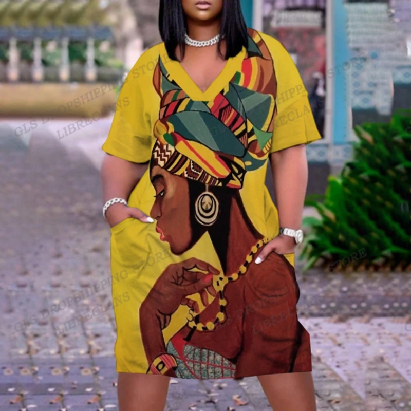 

Summer Africa Women Dress Short Sleeve Bohemian Beach Dress Women Fashion Midi Party Evening Dresses Sexy Elegant Brand Designer