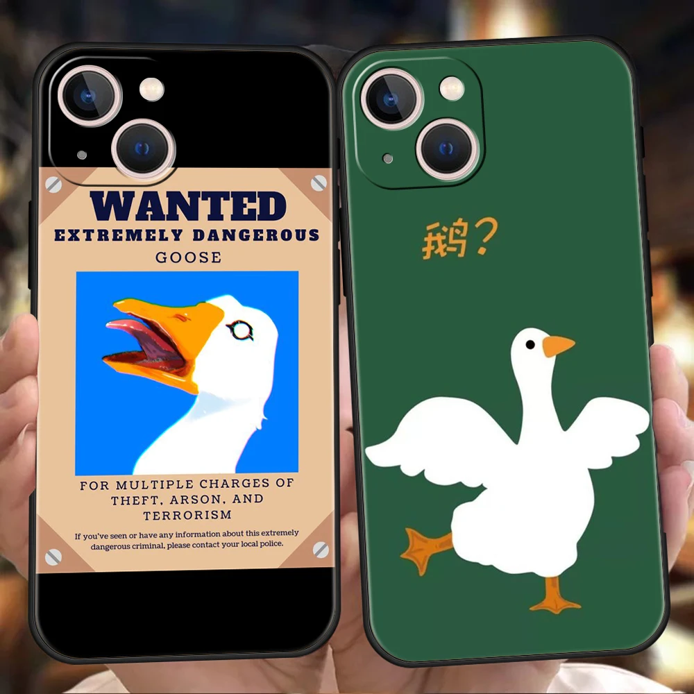 

Cartoon Cute Goose Game Shockproof For iPhone 14 13 12 11 Pro Max 8 7 Plus SE2020 Case Soft Cover For iPhone X XR XS Max Shell