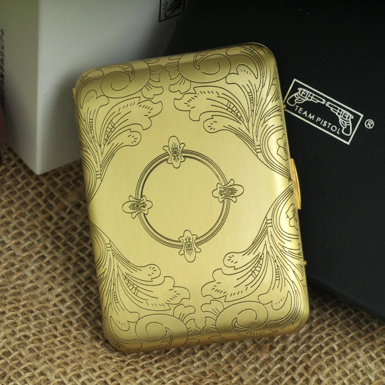 

Retro Light Luxury Personalized Creative Gift Cigarette Case Pure Copper Newly Launched Cigarettes Box Factory Outlet