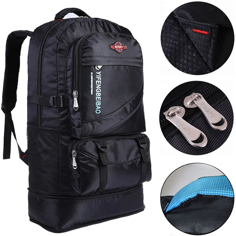 

60L Waterproof Men Nylon Backpack Travel Pack Sports Bag Pack Outdoor Mountaineering Hiking Climbing Camping Backpack For Male
