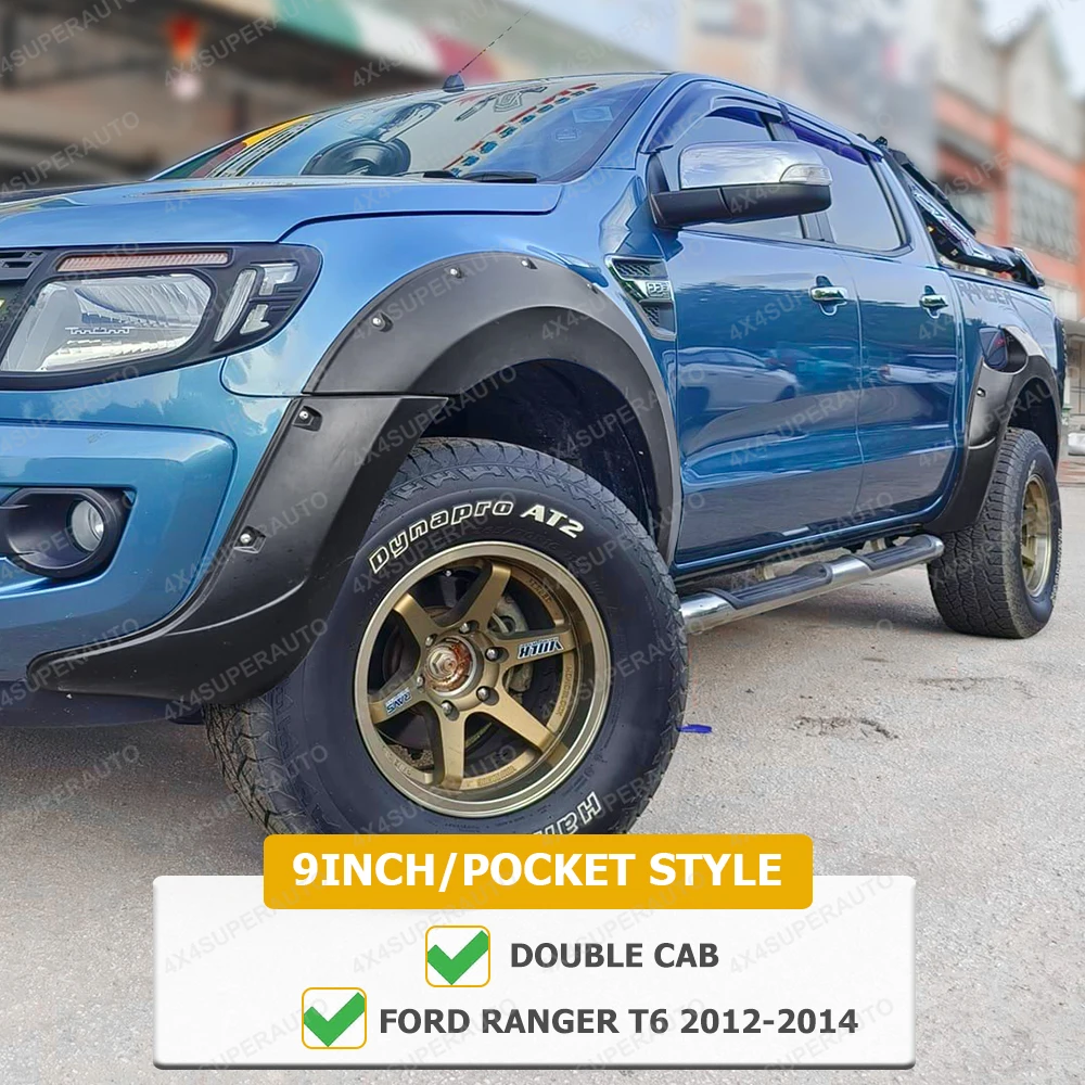 

Расширители колесных арок в стиле Rivet для Ford Ranger Wildtrak XLT XL LIMITED T6 T7 2012-2018, 9-дюймовые расширители крыльев, аксессуары для автомобилей с двойной кабиной