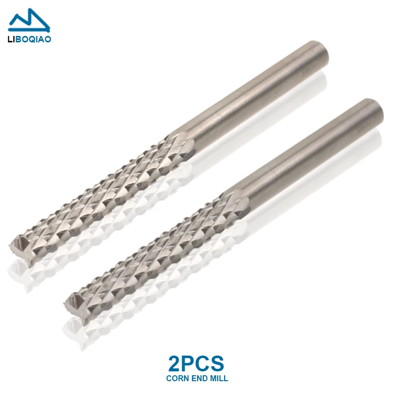 

2 шт. 3,175 мм электрическая эпоксидная печатная плата PCB Вольфрам Кобальт сплав Кукуруза Концевая фреза гравировальный станок инструмент