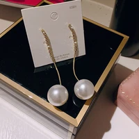925 silver needle earrings temperament new pearl earrings long simple tassel earrings for women 2020 new earrings jewelry