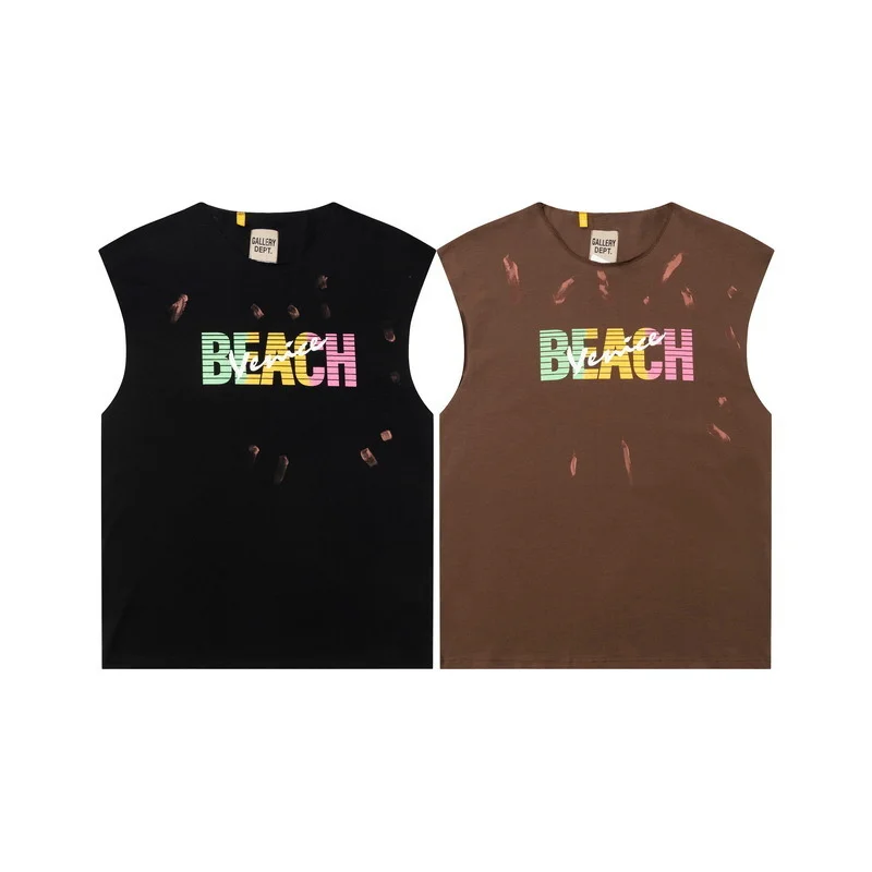 

GALLERY DEPT 2023 New Fashion Letter Print Tank Top Men's and Women's Outdoor Beach Sports Tshirt Summer High Street Sleeveless