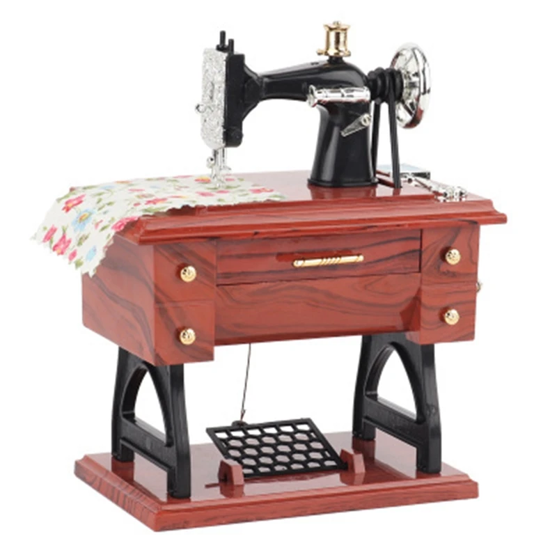 

Music Box Sewing Machine Music Box European Crafts Retro Sewing Clockwork Home Crafts Decoration Creative Birthday Gift