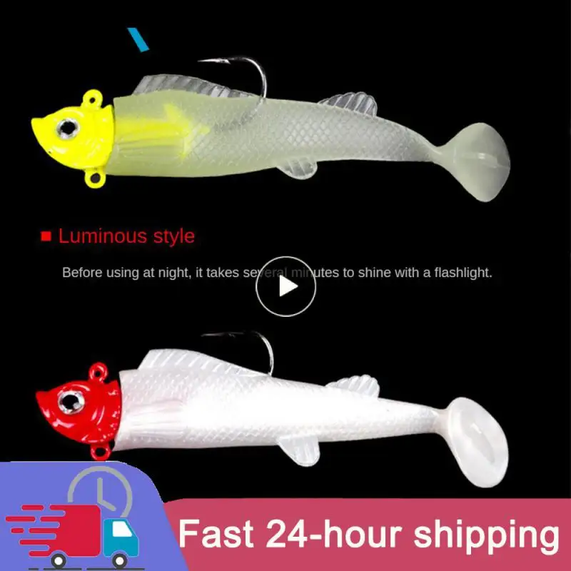 

Vivid And Reusable Fishing Supplies Long Lasting And Durable Strong Resilience Fake Bait White Body Fishing Gear Soft Bait Hook