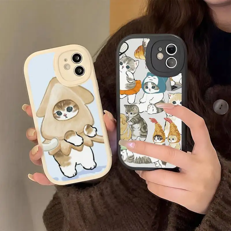 

Funny Cartoon Cat Phone Case Hard Leather For iPhone 14 13 12 Mini 11 14 Pro Max Xs X Xr 7 8 Plus