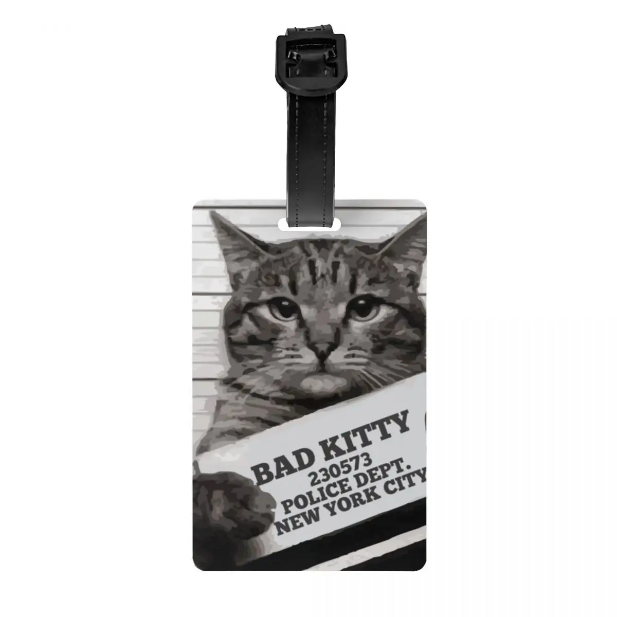 

Mugshot Cats Kitty Luggage Tag Suitcase PVC Travel Accessories Pet Kitten Love Meow Label Luggage Bag Case Tags Name ID Address