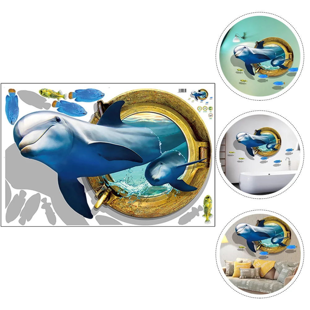 

Wall Sticker Decal Sea Ocean Stickers Pattern Marine Creatures Cartoon Animals The Dolphin Decorthemed Decorative Pvc
