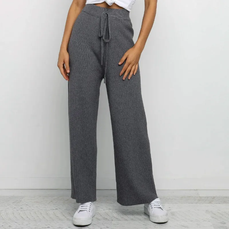 Women's Solid Color Wide-leg Pants 