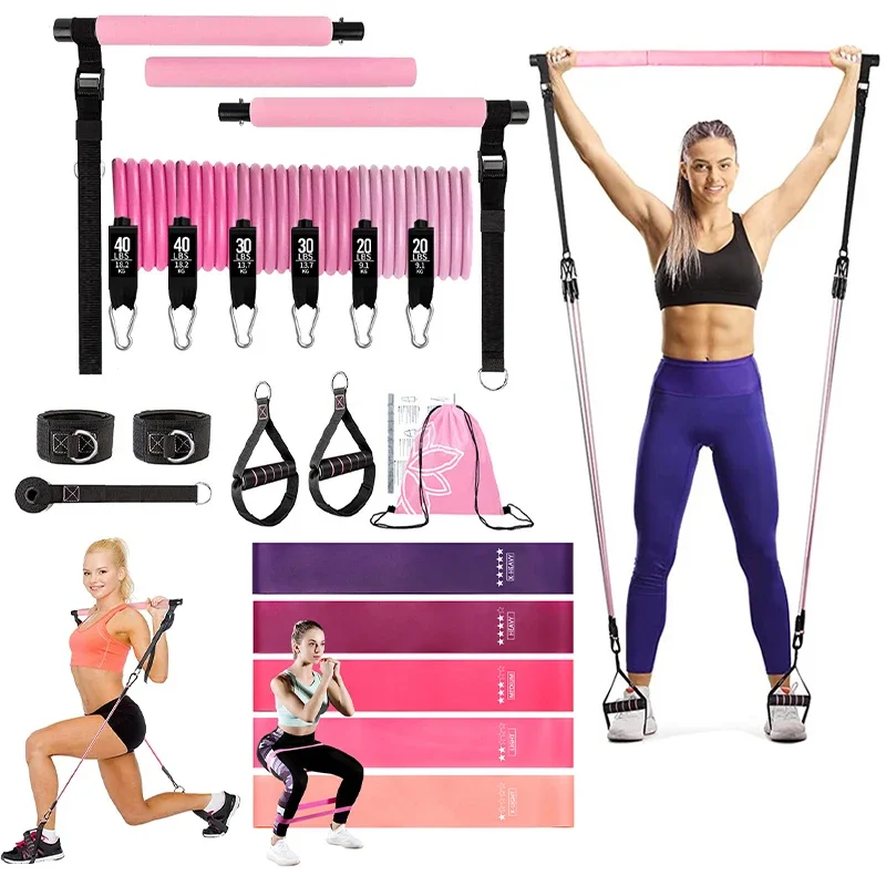 

Workout Bar Gym Resistance Bands Non-slip Pilates Bar Elastic Bands Fitness Band Muscle Strength Training Bodybuilding Equipment