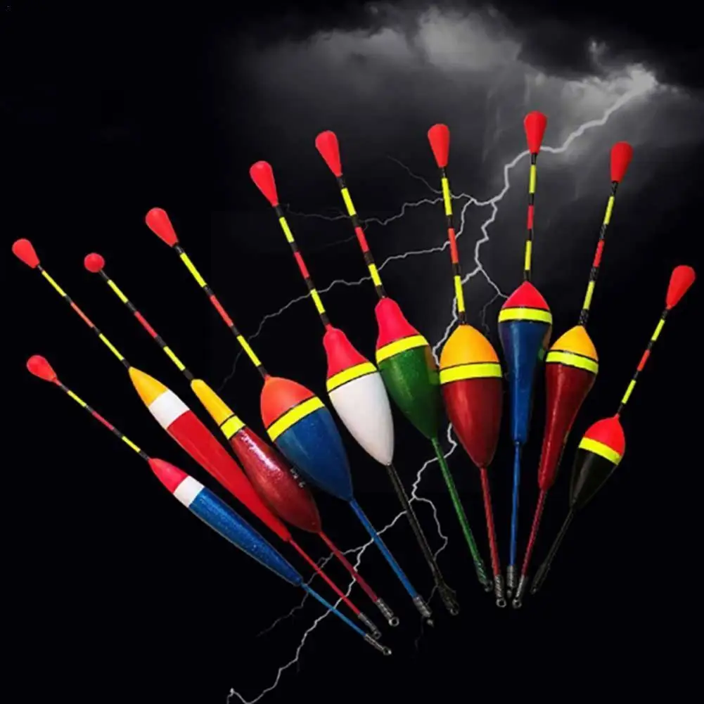 

10PCS/BAG Fishing Floats Set Buoy Bobber Fishing Light Stick Floats Fluctuate Mix Size Color float buoy For Fishing Accesso W0W4