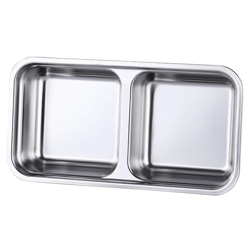 

Condiment Dish Barbecue Seasoning Plate Double-Compartment Small Dish Tableware