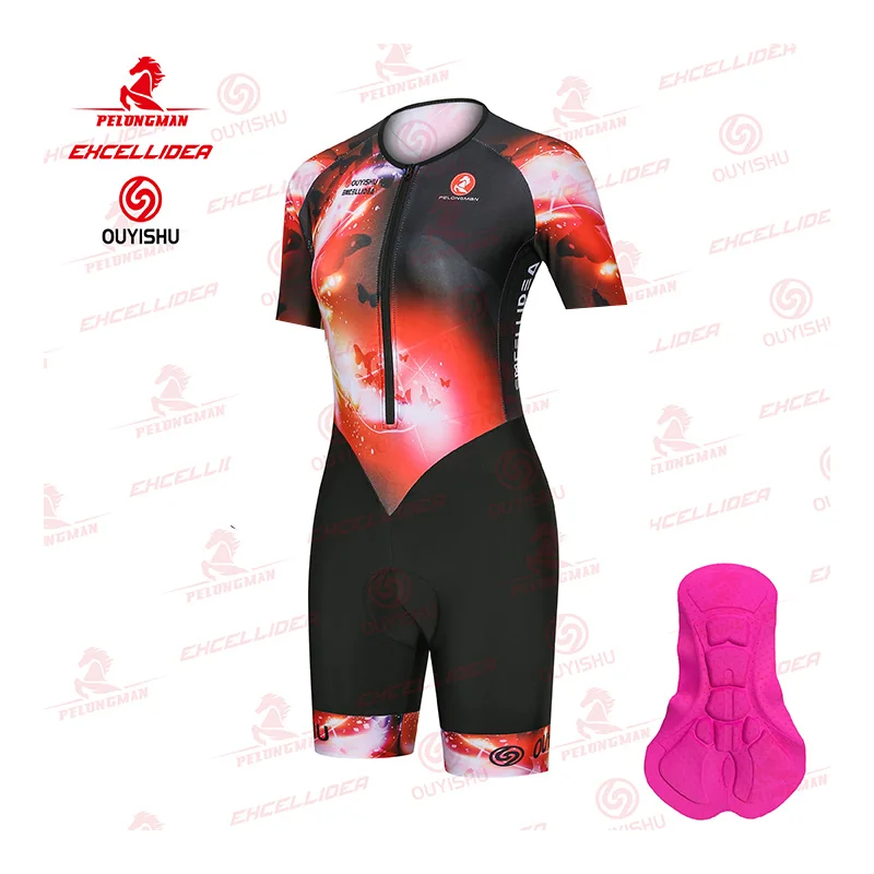 

2021Xama Pro Women's Short Sleeve Clothes Cycling Triathlon Suit Skinsuit Sets Macaquinho Ciclismo Feminino Jumpsuit Kits Summer